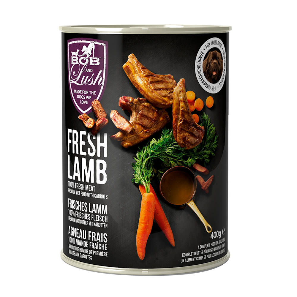 Bob & Lush Grain-Free Adult Wet Dog Food- 70% Luscious Lamb