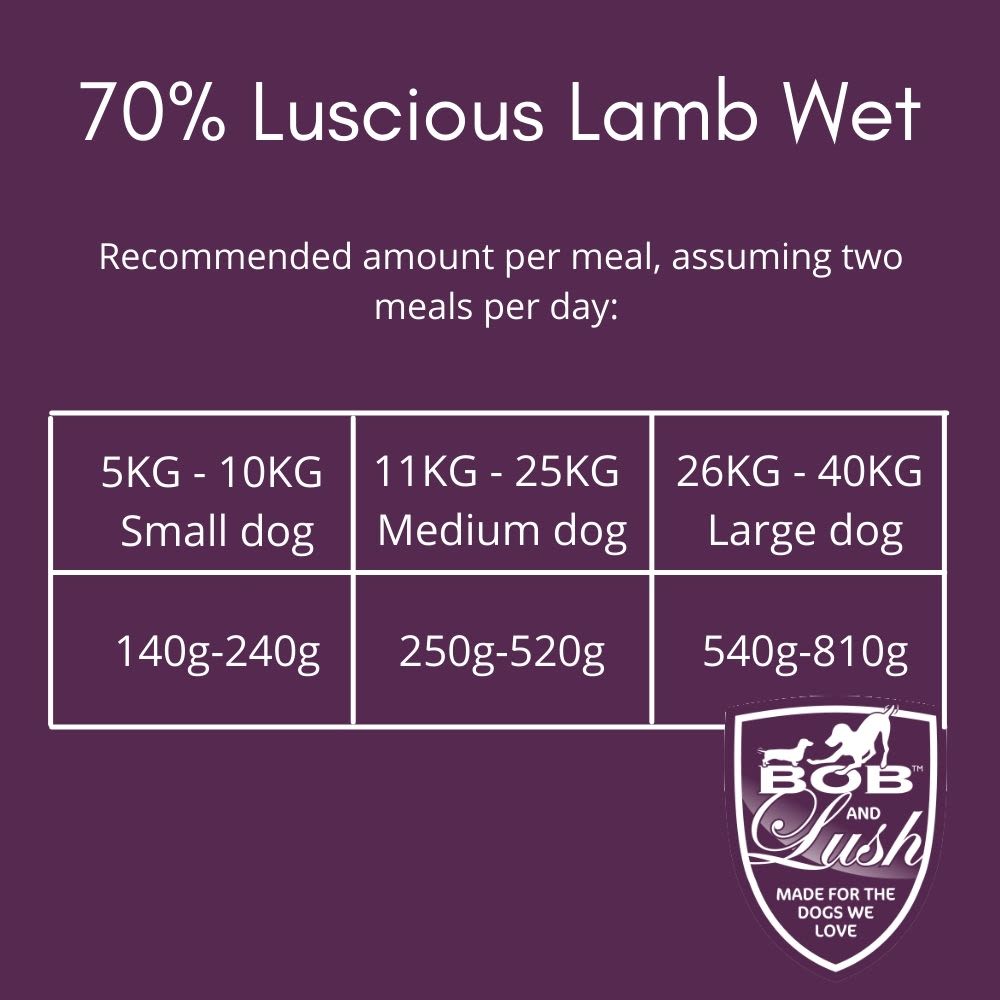 Bob & Lush Grain-Free Adult Wet Dog Food- 70% Luscious Lamb